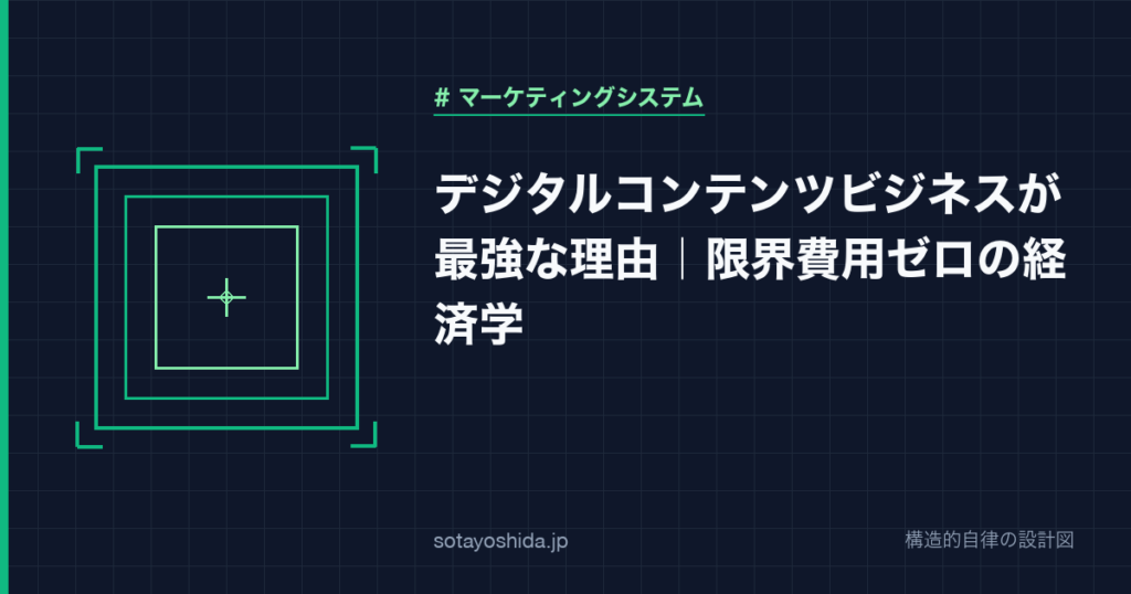デジタルコンテンツビジネスが最強な理由｜限界費用ゼロの経済学