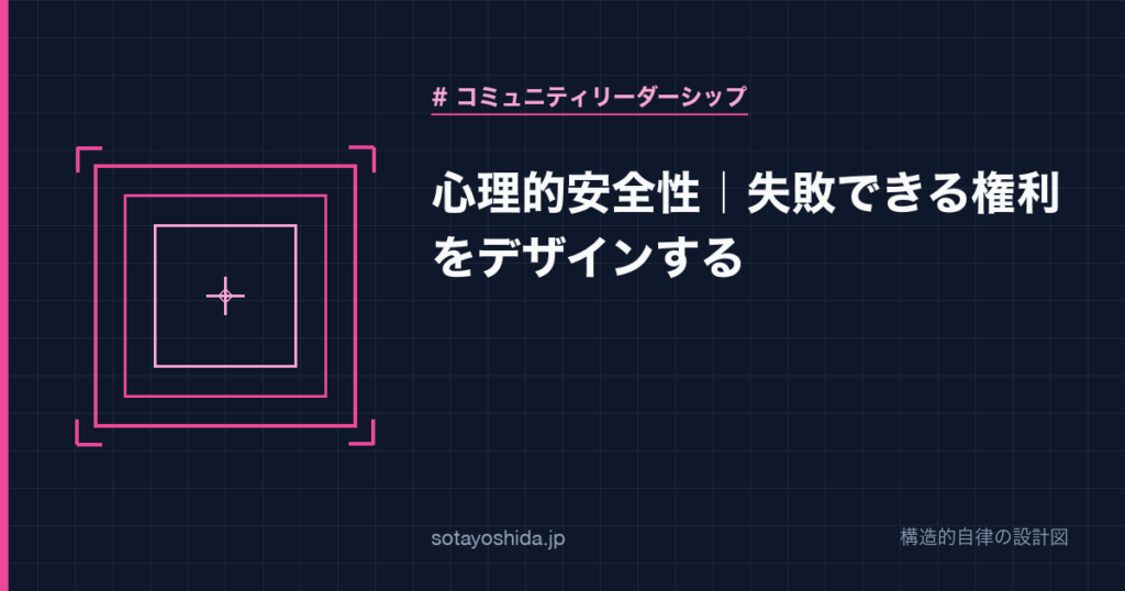 心理的安全性|失敗できる権利をデザインする