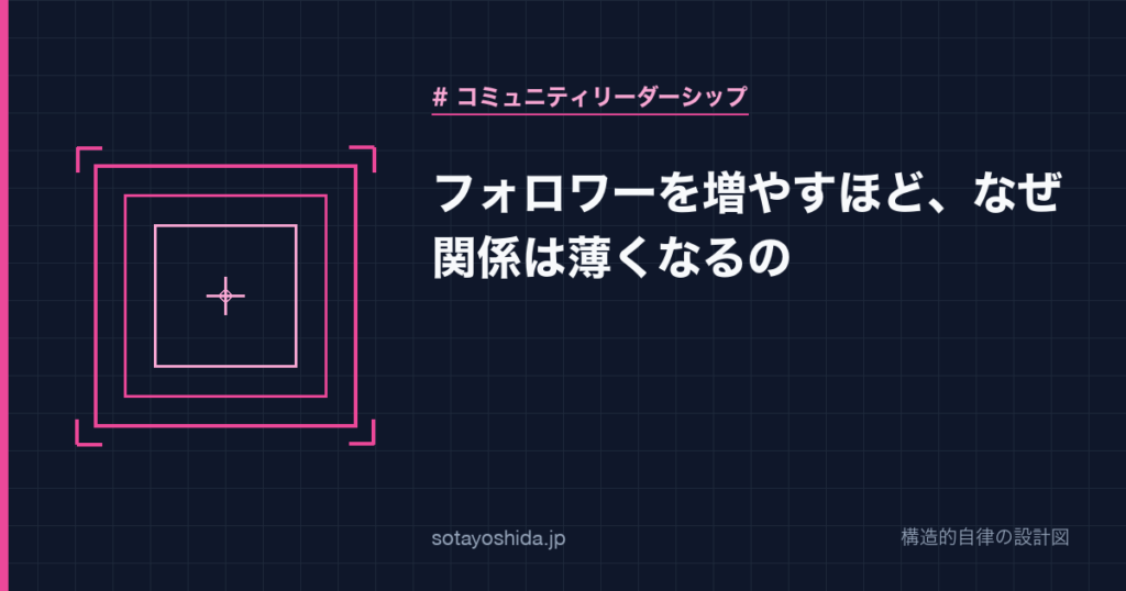 フォロワーを増やすほど、なぜ関係は薄くなるの