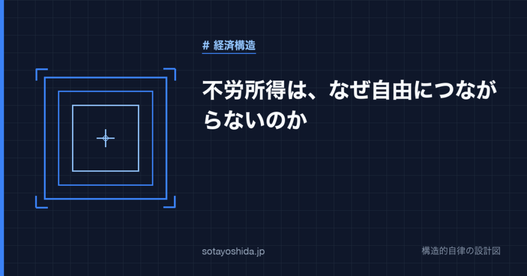 不労所得は、なぜ自由につながらないのか