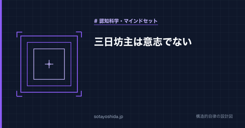 三日坊主は意志でない